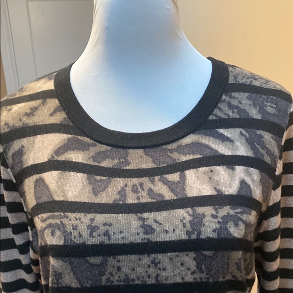 Striped Black and Gray Long Sleeve Dress - Picture 3 of 7